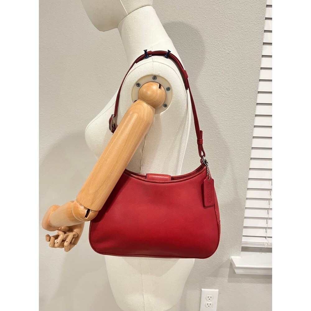 Coach Red Leather Shoulder Bag Purse